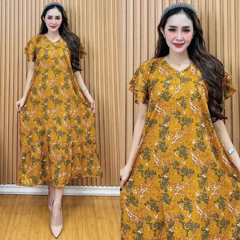 TERBARU DASTER RAFLESIA LENGAN TUMPUK DASTER LD 110 WANITA BUSUI FRIENDLY BAHAN RAYON PREMIUM 0