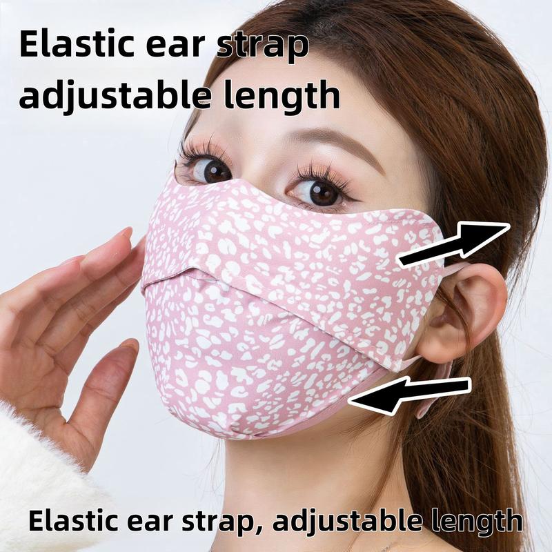 Mặt Nạ Họa Tiết Da Báo Mặt Nạ Chống Nắng, Mặt Nạ Lụa, Chống Tia UV Mùa Hè, Thoáng Khí, Dành Cho Người Lớn, Mỏng, Toàn Mặt 2