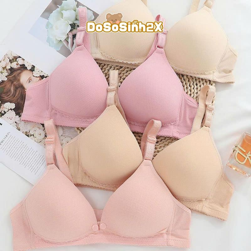 Set 3 Áo ngực cho con bú thông hơi Thái cúc bấm có đệm nâng ngực, Áo lót cho bé ti cao cấp dososinh2x