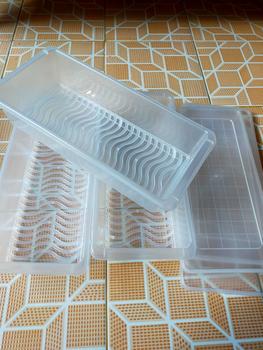 Product Review of Toples Panjang Serbaguna  Wadah Penyimpanan Spaghetti Mie Ikan Snack Makanan Plastik Dengan Roda Kamar Tidur Makanan Gaya Korea Putih from d**i 0