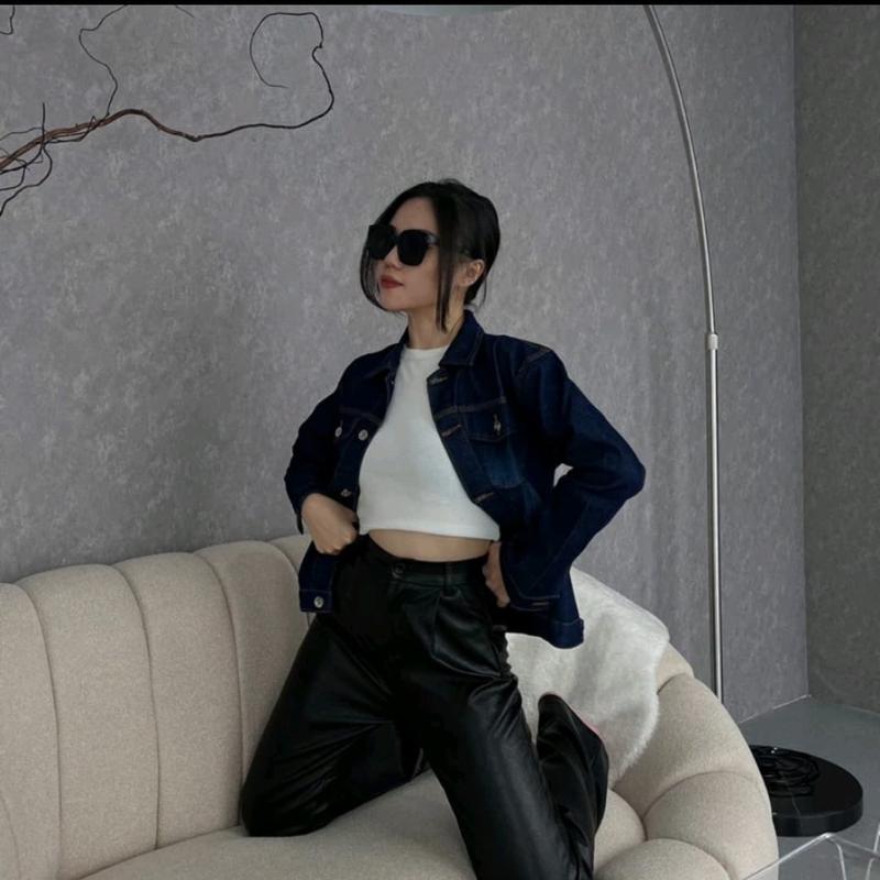 CupCakeGirl Jaket Jeans Melar Wanita Denim Stretch Bisa Melar Kasual Santai Klasik Navy Nyaman Bomber Variasi Blazer Cewek 3