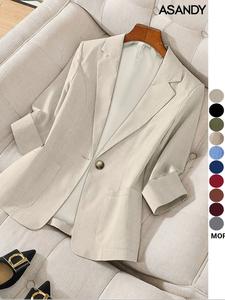 Abrigo tipo blazer de color sólido con frente con botones, ropa de abrigo casual de manga larga para trabajo oficina negocios, ropa de primavera y otoño para damas, ropa para damas