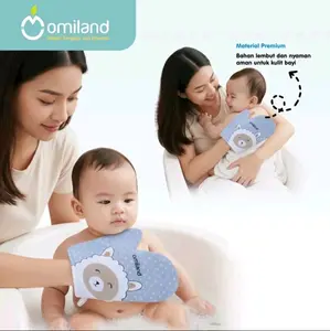Omiland Waslap Mandi Bayi Motif Karakter dan Polos Material Premium Bahan Lembut dan Nyaman Aman untuk Kulit Bayi