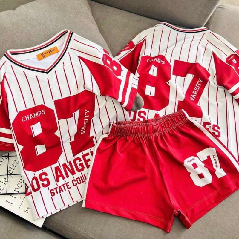   10-50kg  bộ cộc tay quần đùi cho bé gái mặc đi chơi  đi học diện tết xinh chất thun lạnh thái in hoạ tiết hoạt hình xịn xắn đáng yêu cho bé gái 