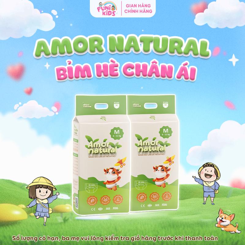(2A) COMBO 02 BỊCH TÃ BỈM VIỆT AMOR NATURAL dán/ quần, bỉm Việt chất lượng, mỏng nhẹ, thấm tốt size NB - 4XL cho bé