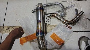 Product Review of Knalpot Samlong Original Alligator Halfblue New Emblem [ inlet 38 mm ] free triplat Nmax Aerox Beat Mio Scoopy Vario Pcx lexy Xride fino Fazio Freego dll Bracket Laser Motor Motorcycle from @**🤙 1