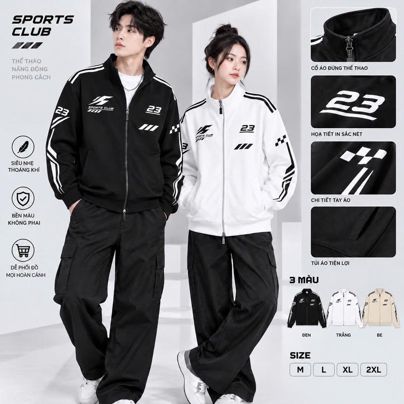 Áo Khoác Dù Sport 2 Lớp , Chống Nắng, Chống Gió, Kháng Tia UV Trượt Nước Nhẹ Cổ Trụ Nam Nữ Basic. Menswear Jacket Có Túi