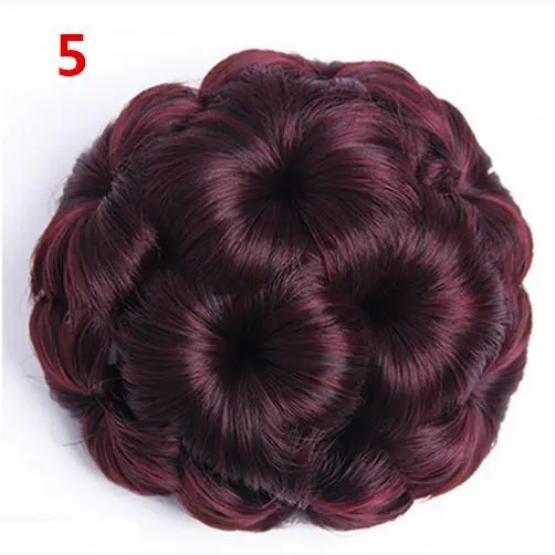Tóc Giả Búi Tóc Donut Chignon Tổng Hợp, Phong Cách Vogue, Cho Nữ, Với Búi Tóc Chín Hoa, Kẹp Tóc Càng Cua, Tóc Nối 7