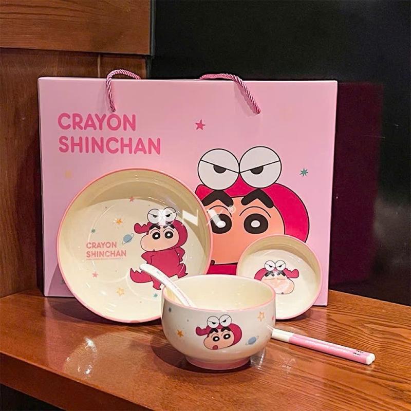 Bộ chén , dĩa , ly , dụng cụ đựng thức ăn hoạt hình Pang Pang bằng sứ - SH gốm…