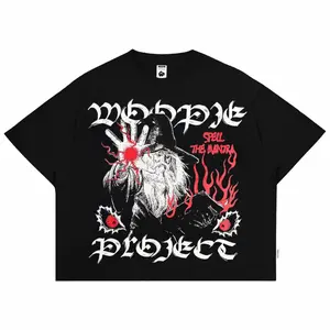 Woopie Project Boxy Crop Fit Oversized Pria Wanita Hitam Katun Combed 20s 200gsm Kaos Distro Cowok