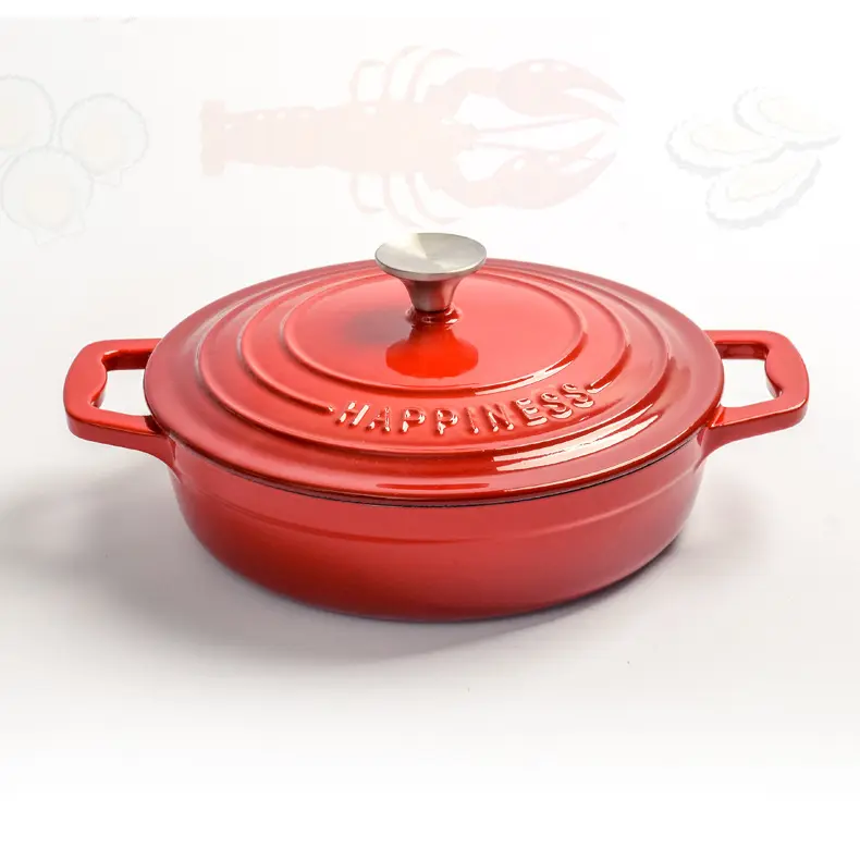 Periuk Enamel Putih 23cm Untuk Memasak dan Memanggang Pelbagai Jenis Makanan - Kitchenware