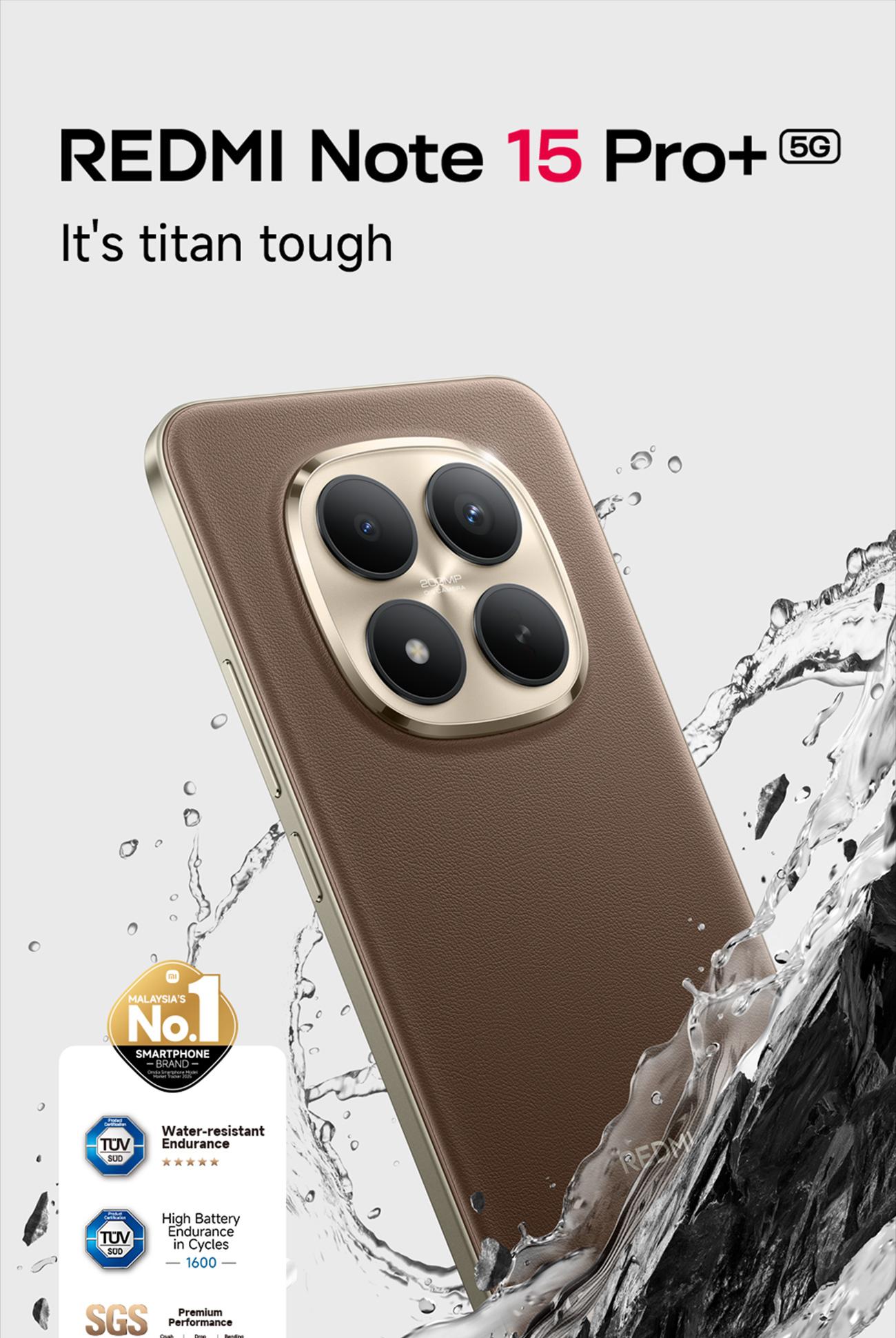 Xiaomi Redmi Note 15 Pro+ 5G (8/256 GB) (12/512 GB) | Baterai 6500mAh dengan HyperCharge 100W | Corning Gorilla Glass Victus 2 | IP69K Ketahanan debu dan air | Kamera baru 200MP dengan kejernihan ultra | Layar AMOLED CrystalRes 6,83" 1.5K[Xiaomi Official]