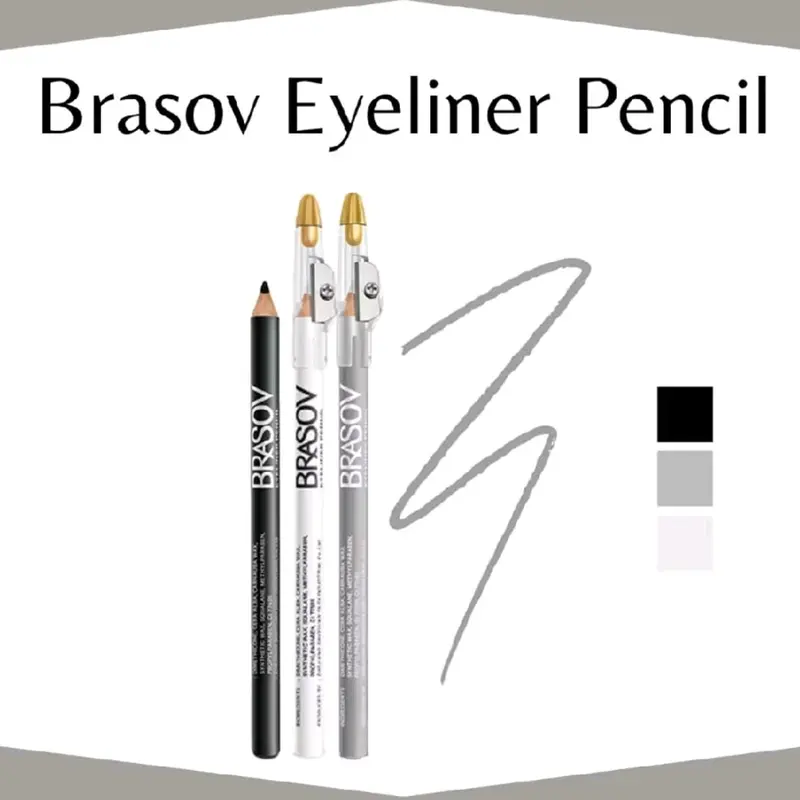 Brasov Eyeliner Pencil, Black, White, Silver 0
