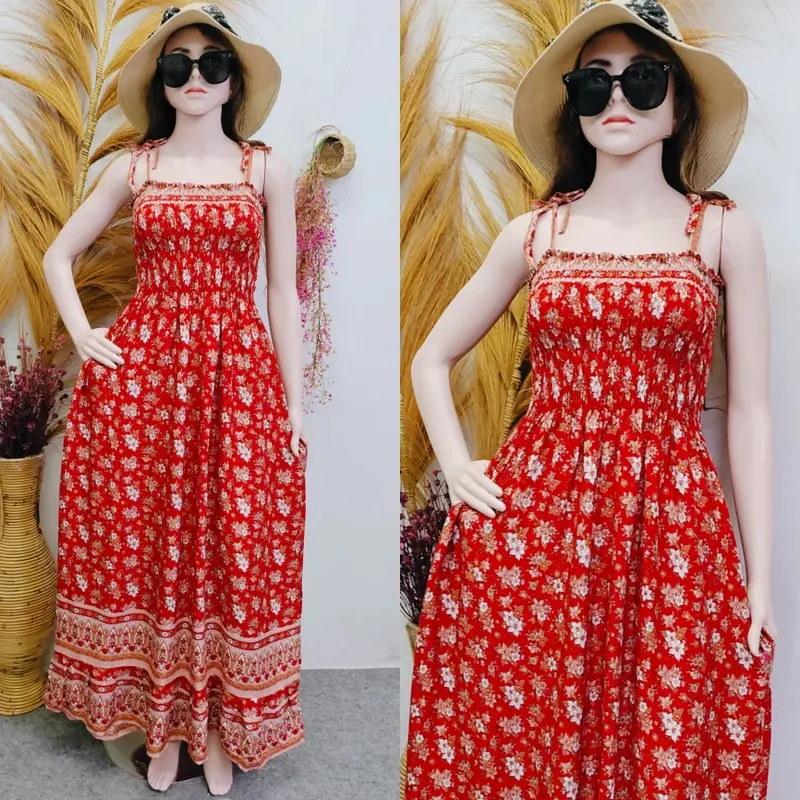 RSD - Dress Ayuna Panjang Kerut Tali Rayon Adem