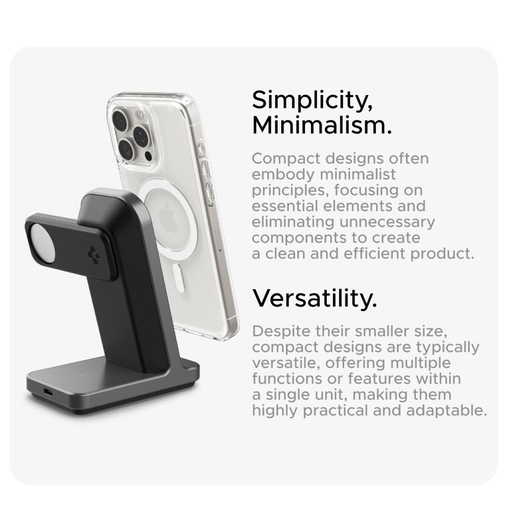 Spigen Wireless Charging Stand Magsafe 3 in 1 OneTap Pro 3 S3118W - Gunmetal AMP06527
