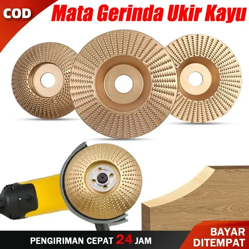 Alat Pembentuk Kayu Gerinda 3 PCS Lengkap, 4 Inci 100mm Tipe Rata Miring & Cembung Untuk Parut Amplas Siku Ukir