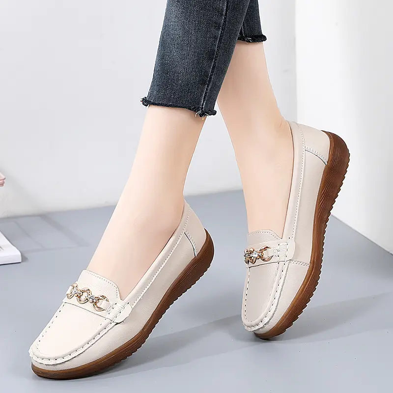 Giày nữ da thật, đế mềm, giày mẹ thoải mái Shoes Giày Bệt