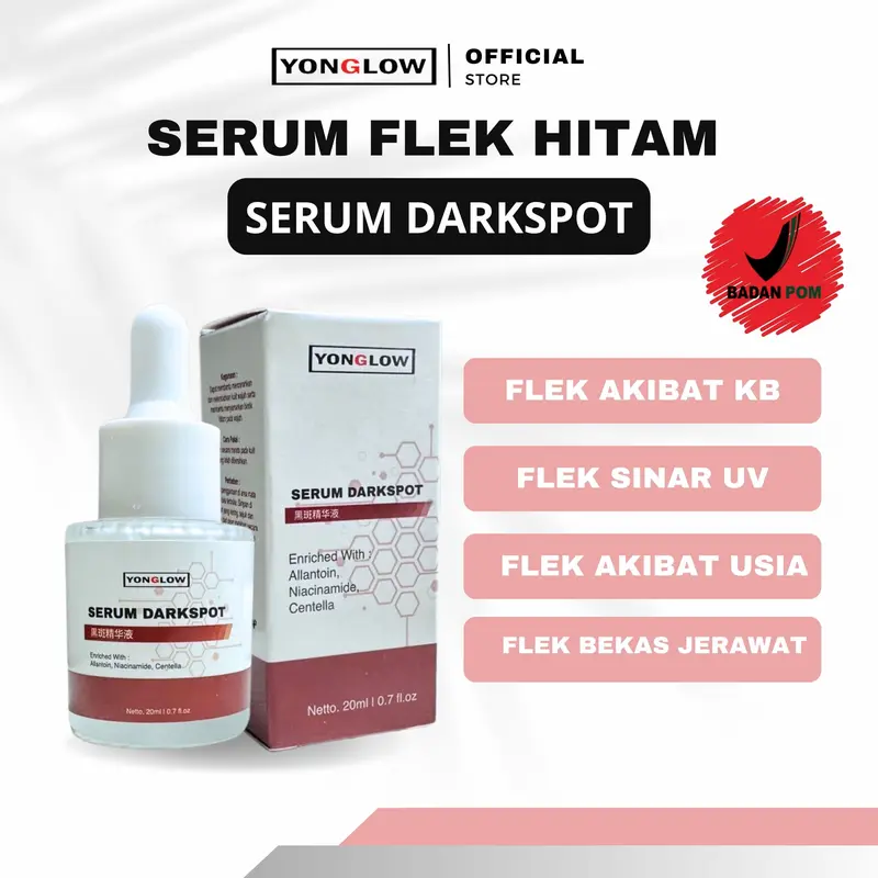 Yonglow Serum Cina Flek BPOM Darkspot Removal Penghilang Melasma Hiperpigmentasi Bintik Hitam Bekas Jerawat Wajah Ampuh Pencerah Mencerahkan Kusam 0