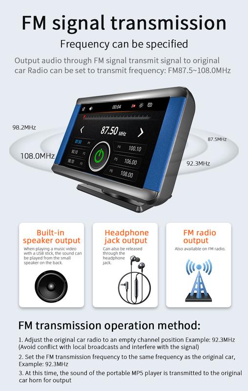 Product Introduction of 7-inch car player mp5 Video player with Wireless CarPlay / Auto 36