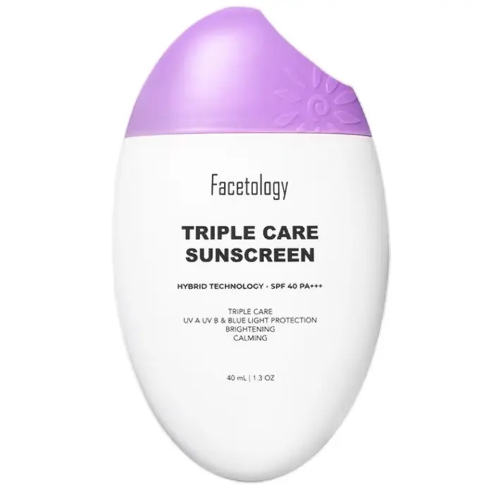 FACETOLOGY - Triple Care Sunscreen SPF 40 PA+++ 40ML IN VIVO & NON COMEDOGENIC SUNSCREEN TESTED