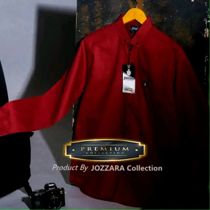 Kemeja  Atasan pria polos putih lengan panjang Slim Fit Ukuran Normal Jumbo By JOZZARA Collection simply Pas