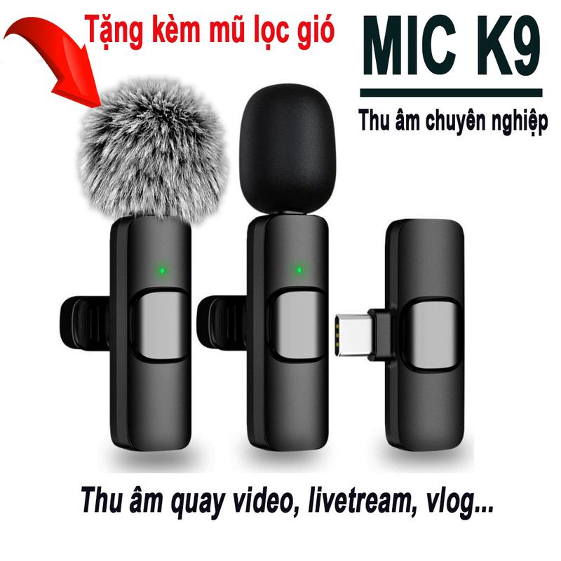 Micro K9 thu âm cài áo, lọc ồn khi quay video, livetream, thu âm chuyên nghiệp