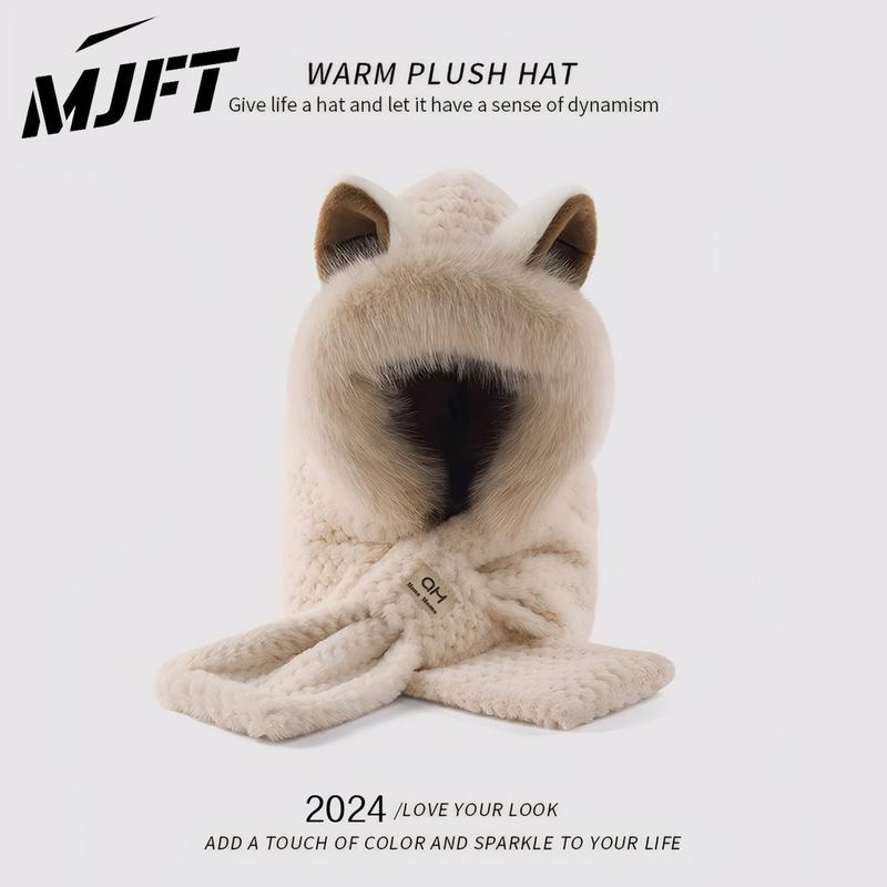 Mũ len lông cừu nữ MJFT tai mèo mùa đông cách Mũ ấm chống gió dễ thương Hàn Quốc phong cách trẻ trung phụ kiện thời trang Voi Hat