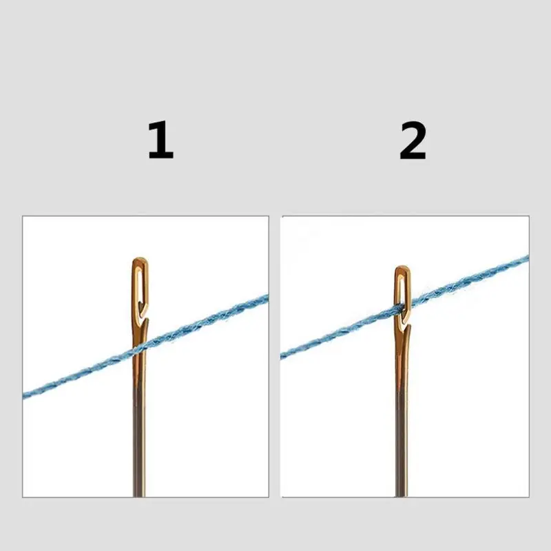 Kim Khâu Tay Bằng Thép Không Gỉ, 12 Cái, Kim Khâu Mới, Không Cần Chỉ, Chỉ Cần Móc Dây Trong Lỗ Mở Bên Đuôi Không Cần, Tự Làm Cho Người Già Mù Nhiều Kích Cỡ Darning 2