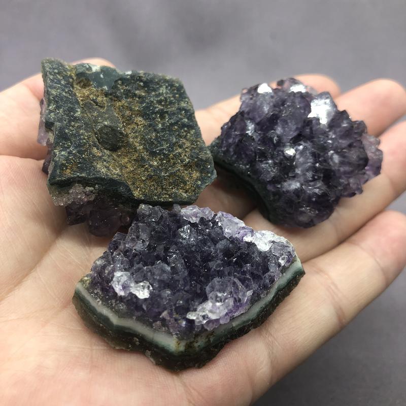 Đá tự nhiên thô, cụm amethyst, 100%, để Đồ Trang Trí tự làm, thích hợp cho phòng và văn phòng 2