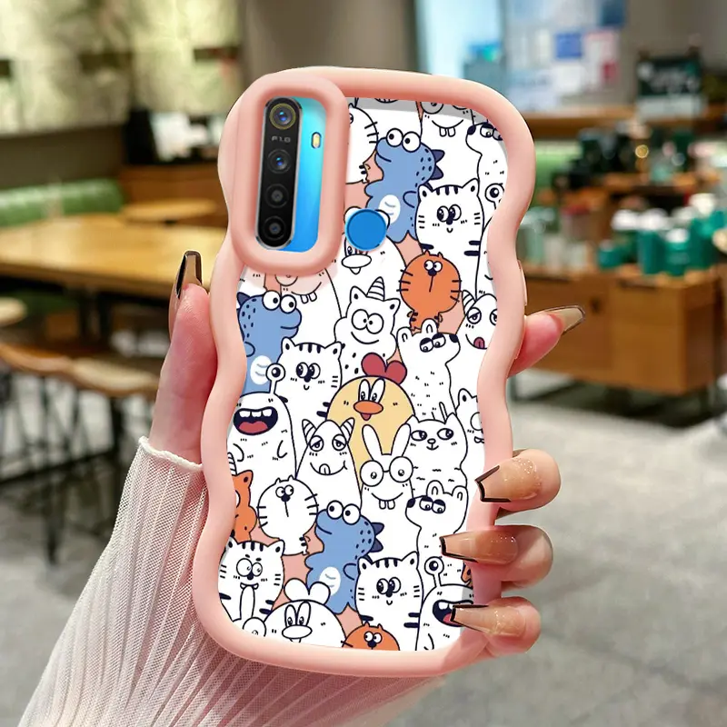 Casing Hp Untuk Realme 5 5i 5s 6i Case pola Hewan lucu Cesing Kasing baru Casing HP lensa kamera Kesing silikon Gelombang Softcase 2