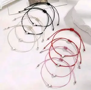 Gelang Model Tali Serut Love Silver - Bracelets