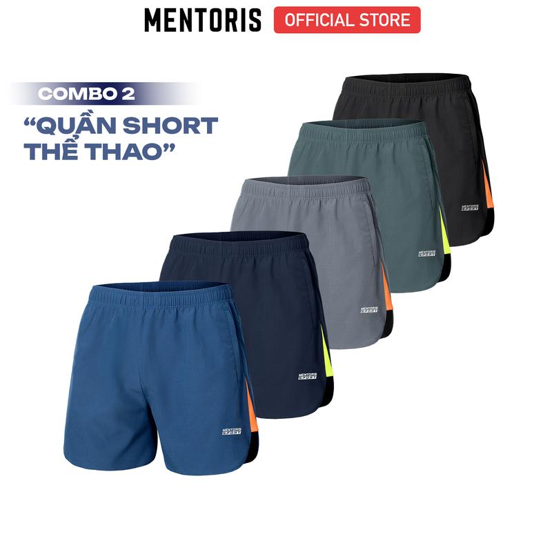COMBO 2 Quần Short Thể Thao Nam MENTORIS, Quần Đùi Nam 5 Inch Đa Năng, Vải Gió Cao Cấp, Chơi Pickleball, Chạy Bộ, Tập Gym CB2 - MSR2513