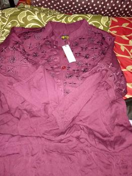 Product Review of Gamis Slavina Bordir Busui Kancing Muslim Wanita Simple Elegant Mayung Twill Nyaman Rempel Cantik from a**a c**t 1