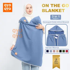 Blanket On The Go Selimut Bayi Clip On Penutup Menyusui 3in1 Diamond Knit Polos Premium QYO-QYO