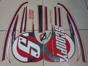 stiker striping honda scoopy sporty 2015 merah lis body standar berkualitas original