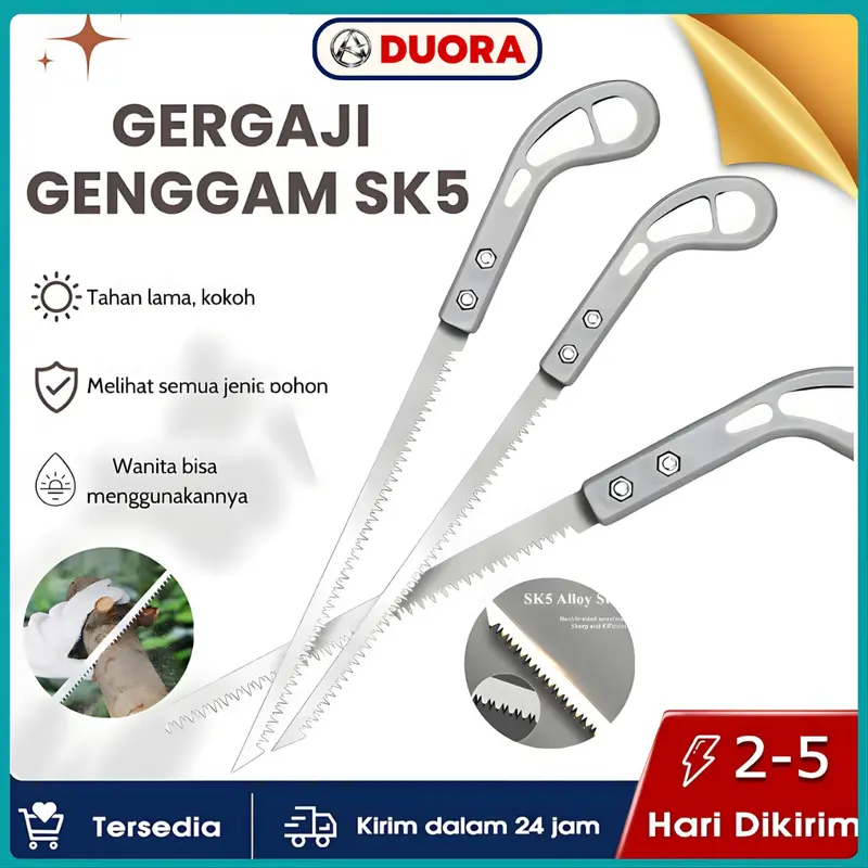 DUORA [6 Pcs] Gergaji Kayu Pohon Kuat Tajam Gergaji Jepang Lancip Runcing