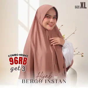 Hijab Jumbo Bergo Pet Instan Menutup Dada Nyaman Size XL - Amrina Zainab