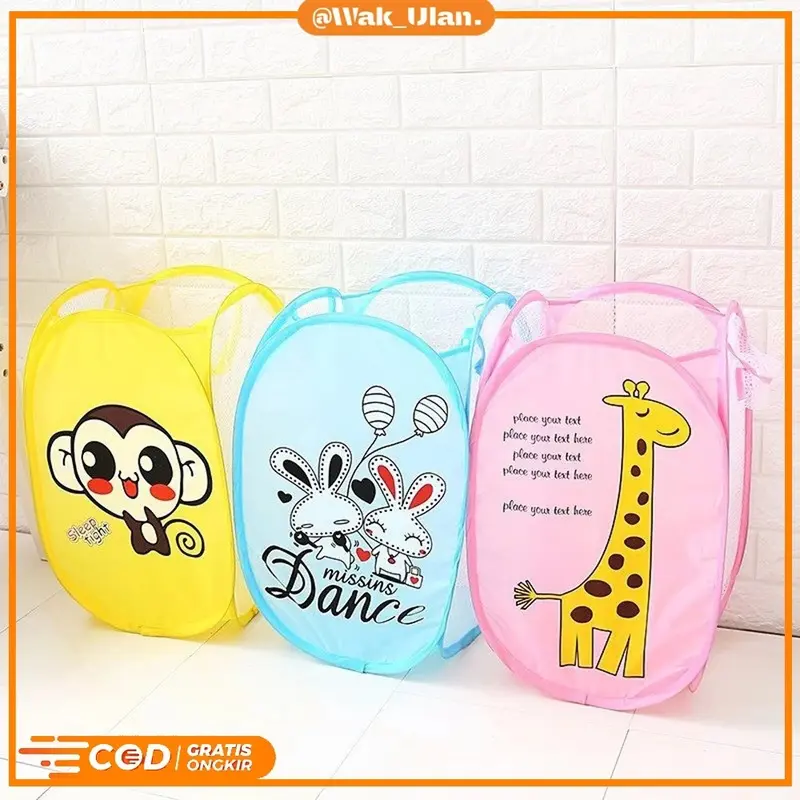 Keranjang Baju Kotor Lipat Motif Karakter / Laundry Basket / Keranjang Kartun / Tas laundry baju 0