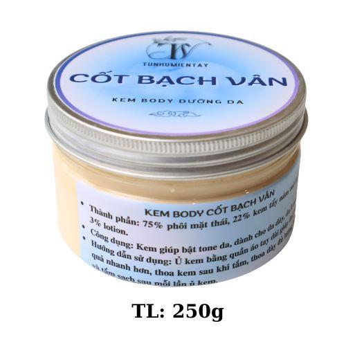 Cốt Bạch Vân kem body Tẩy Mạnh cho da dày da lì 250gr 