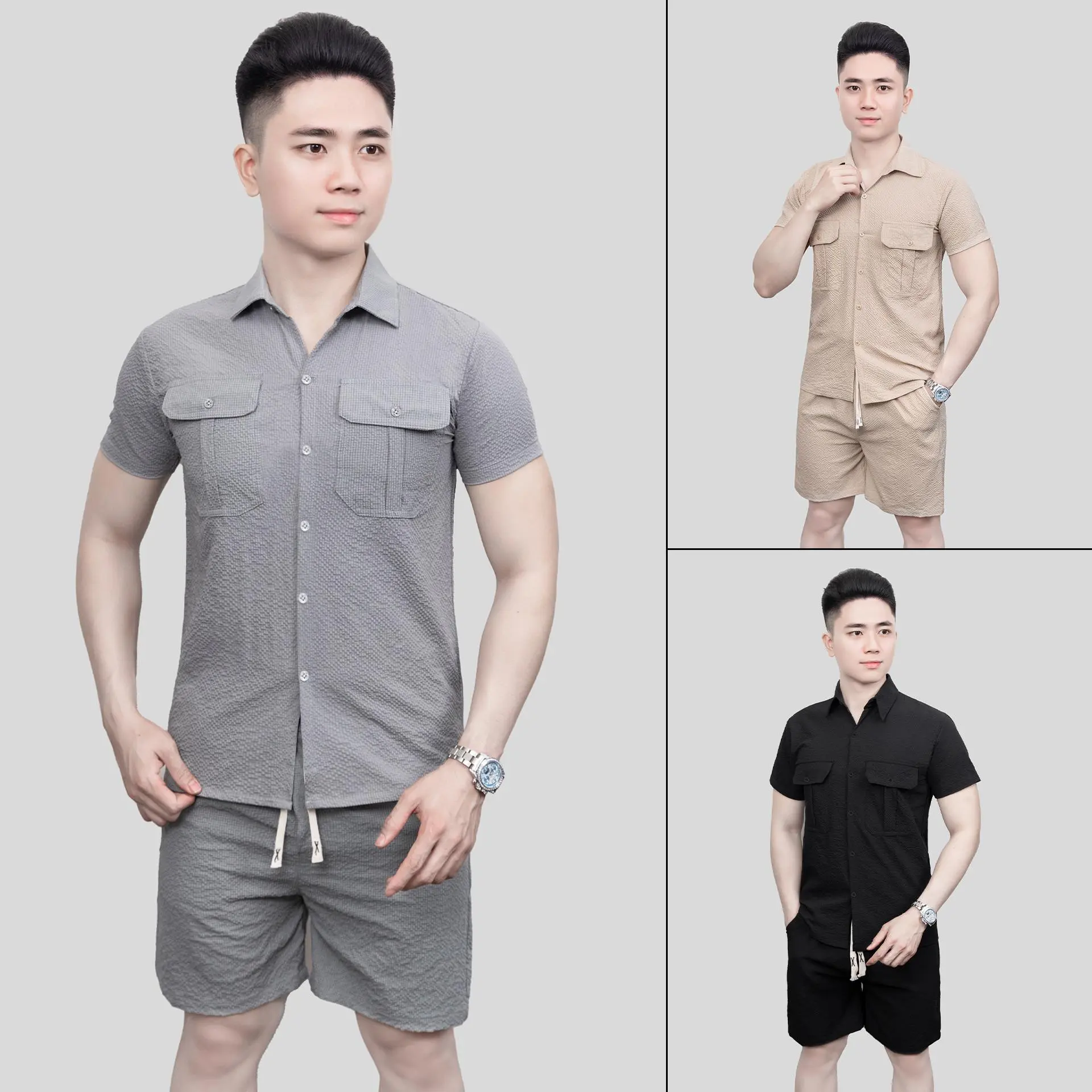 [SIÊU PHẨM] Bộ (Áo sơ mi + Quần short) chất liệu nâng cấp 2026 đũi xốp hàn mềm mịn thoáng mát đẹp xuất sắc mùa hè 2026 MACCLOTHING