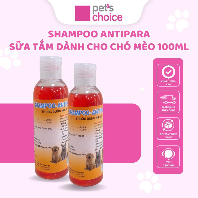 Sữa tắm cho chó mèo SAMPOO ANTIPARA 100ml 0