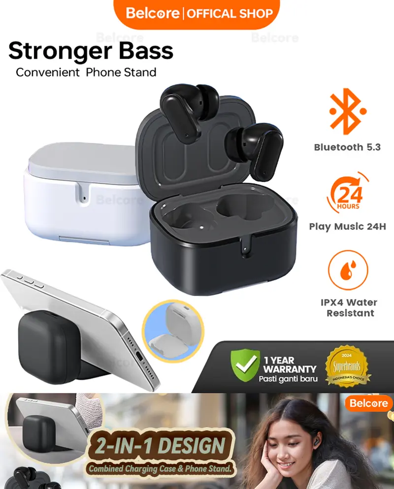 New launch)Belcore True Wireless Earbuds Clear Calls powerful