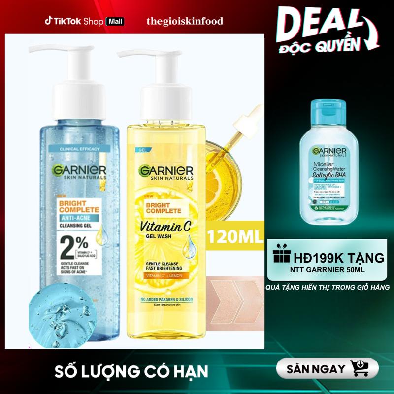 Sữa Rửa Mặt Dạng Gel Dịu Nhẹ, Hỗ Trợ Dưỡng Sáng Da Garnier Skin Naturals Bright Complete Cleansing Gel 120ml Skincare