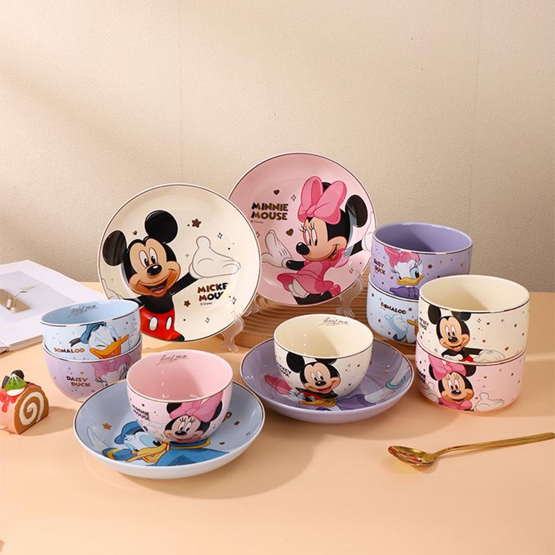  Bộ Chén Dĩa Sứ Tráng Men Cao Cấp Thiết Kế Hình Nhân Vật Chuột Mickey Và Vịt Donald Dễ Thương  HH01  