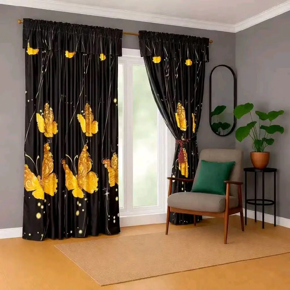 Gorden Pintu Serut Estetik Ukuran 100cm x 200cm Motif Warna Cerah Curtain