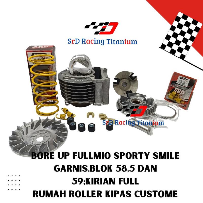 Product Introduction of Blok Seher Bore Up Mio Sporty Mio Soul 150 cc 58.5 - Paket Full Roller Kipas Roller - Per CVT - Per Kampas Klip All Racing SRD 3