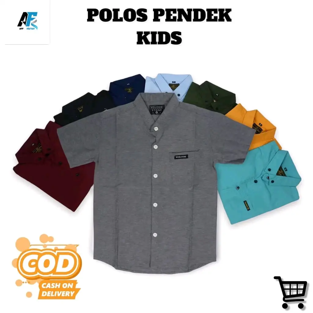 kemeja polos anak laki-laki umur 2-14 tahun bisa pilih warna