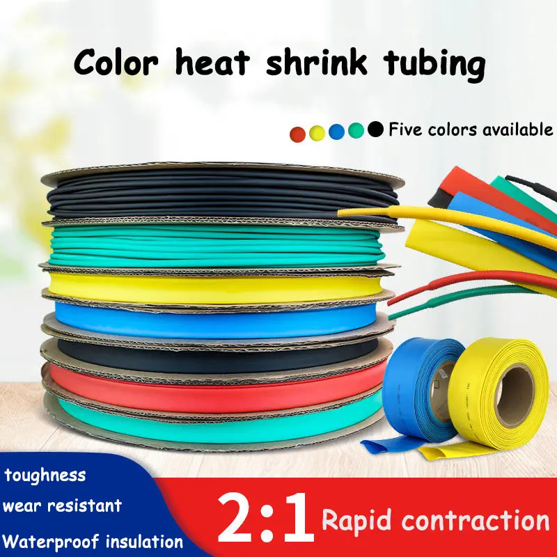 Ống co nhiệt, 10m, Ống cách nhiệt, Có Thể Co Lại 2: 1, Bộ tay áo cáp dây, Phạm vi 2-20mm
