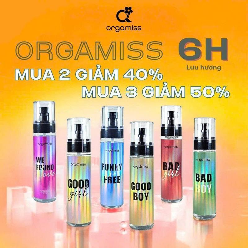   MUA 2 GIẢM 40% MUA 3 GIẢM 50%  Xịt Thơm Body ORGAMISS Nước Hoa Toàn Thân Nam Nữ Học Sinh Sinh Viên Đi Học Đi Chơi Hẹn Hò Lưu Hương Lâu Perfume Cosmetic Women Mỹ Phẩm Chai Xịt 30ml - 105ml Xịt Thơm Xịt Thơm Xịt Thơm 