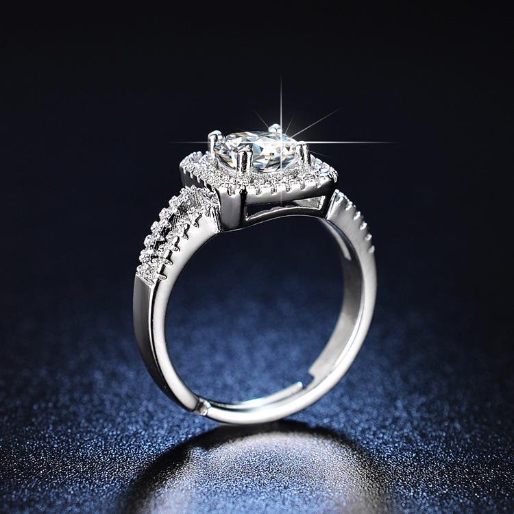 Product Introduction of [Box Package]1pc Luxury White Rings for Women Sparkling Square Engagement Ring Anniversary  Wedding Rings for Women Gift 4